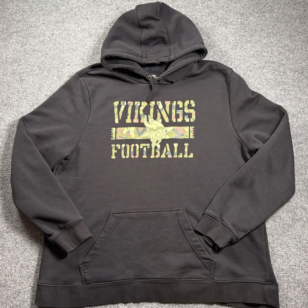 Minnesota Vikings Camo Hoodie NFL Team Apparel Men 3XL Black Football Logo